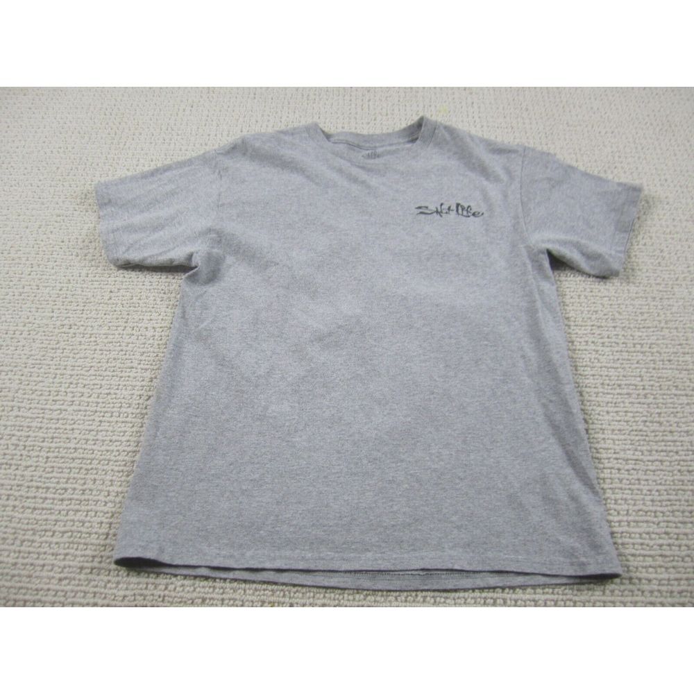 Salt Life‎ Shirt Youth Boys Large Gray Graphic Print Short Sleeve Crew Neck YL